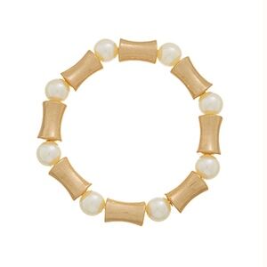 Pearl Station & Bamboo Bracelet